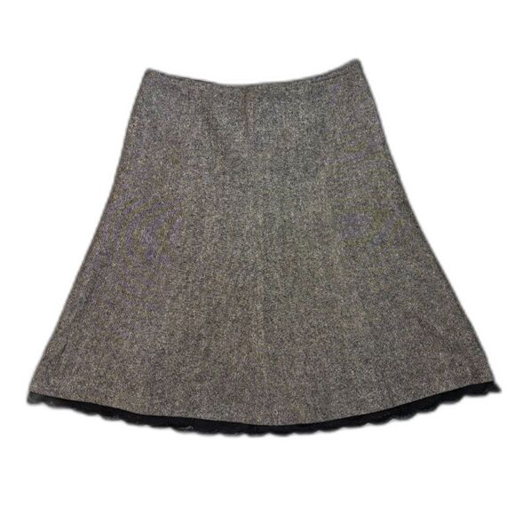 Vintage Liz Claiborne Wool A-Line Skirt with Lace Trim Size 6 - Picture 3 of 3